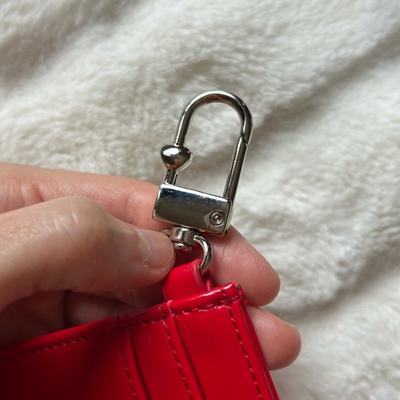 Betsey Johnson Keychain  ID Credit Card Holder Case Red - Picture 10 of 14